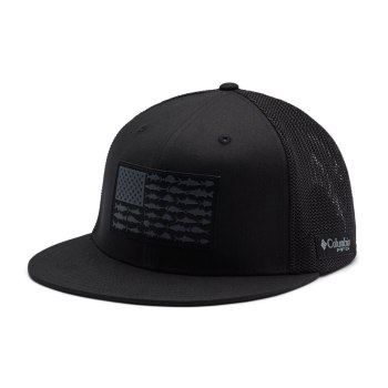 Columbia Muške Kape - PFG Mesh Flat Brim Ball Crne | LUTB-01968